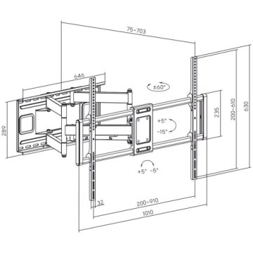 Maclean MC-482 TV Wall Mount Bracket for 60-120" F