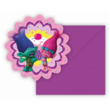 Invitations with an envelope "Trolls" 6 pcs