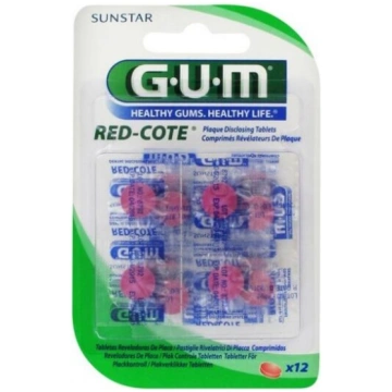 GUM Red-Cote zobu aplikumu iekrāsojošās tabletes (