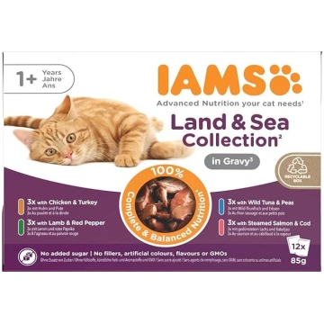 IAMS Delights Land & Sea Collection mitrā kaķu bar
