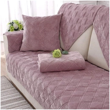 Short Checked Sofa Towels Plush Sofa Covers Winter