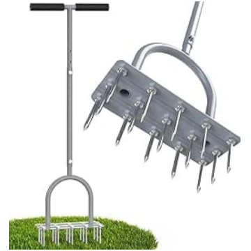 Zāliena aerators ar smaili - manuāls zāles aerator