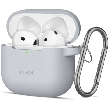 Tech-Protect Silicone Hook maciņš AirPods 4 pelēks