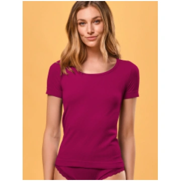 RIBBED T-SHIRT SANGRIA