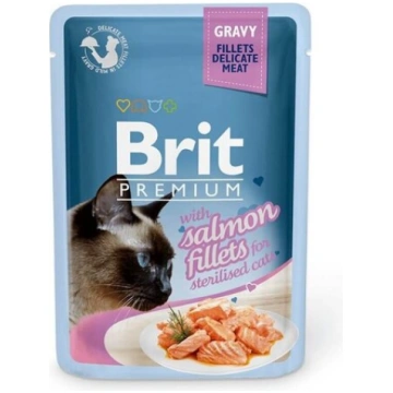 Brit Premium Delicate Fileja mērcē ar lasi, 85 g