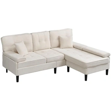 DRIXNO 195 cm L-Shaped Corner Sofa, Sofa with Slee
