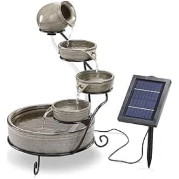 Firenze Solar Cascade Fountain Ceramic - 2 W saule