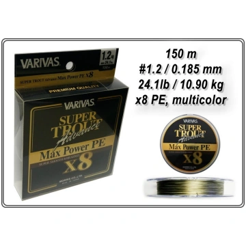 Плeтeнaя лecкa VARIVAS Super TROUT Advance x8 PE2 
