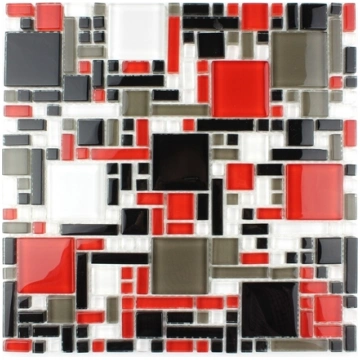 Stikla mozaīkas flīze Midas 30 X 30 cm sarkana