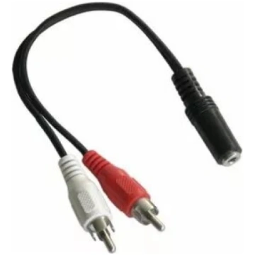 Audio kabelis 3.5 mm stereo vīrietis uz 2×RCA siev