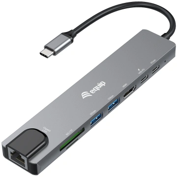 HUB USB Equip Equip Adapter USB-C -gt; HDMI.GbE.3x