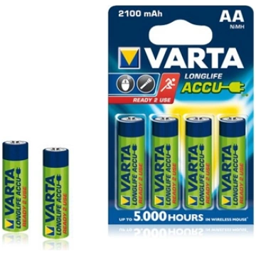 1x4 Varta Rechargeable Accu AA Ready2Use NiMH 2100