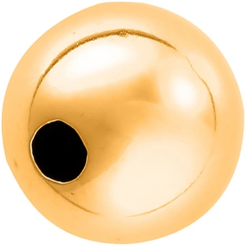Boule lisse semi-légre 2 trous, 5 mm, Or jaune 18k
