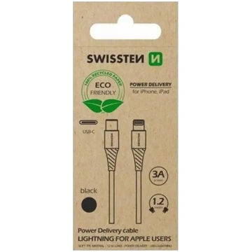 Kabel USB Swissten USB-C - Lightning 1.2 m Czarny 