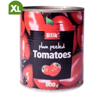 Tomāti savā sulā mizoti "Blik" 800g