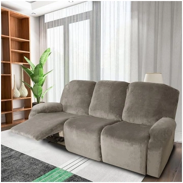 Samt-Sofabezug-Set for Relaxsofas – Rutschfester S