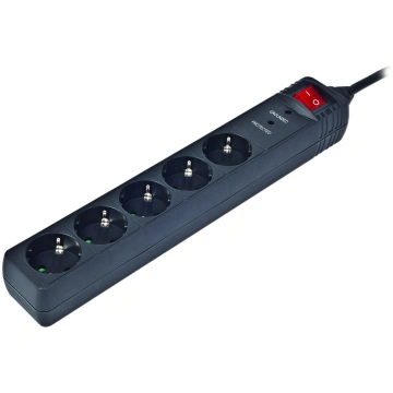 Gembird SPG5-C-10 surge protector Black 5 AC outle