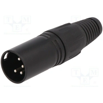 Connector: XLR; plug; male; PIN: 4; straight; for 