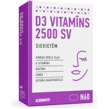 ICONFIT D3 vitamīns sievietēm 2500 SV (60 kapsulas