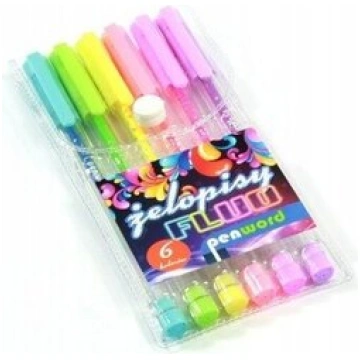Komplektā 6gab. gēla pildspalvas "fluo Premium", d