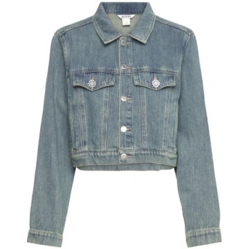 Monki - Cropped Denim Jacket - izmērs XS