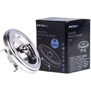 Halogēna spuldze AR111 35W 12V G53 300lm 24° PATRO