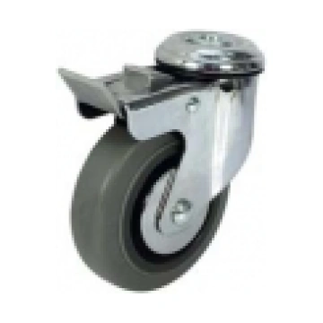 Trolley wheel turn/brake 100mm grey