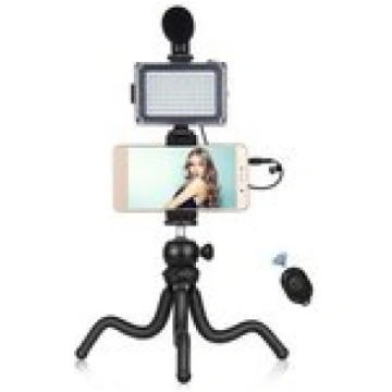 Puluz Blogging Smartphone Video Rig (LED Light, Fl