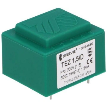 Transformer: encapsulated; 1.5VA; 230VAC; 15V; 100