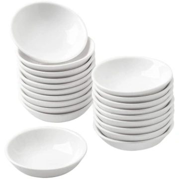 UIBFCWN 20 x porcelāna mērču trauciņi, 35 ml, balt