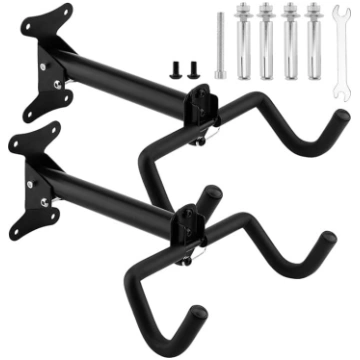 2 Pack Black Bike Wall Mount Salokāms pakaramais p