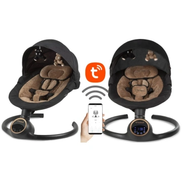 Krēsliņš-šūpoles Kidwell REVE black/gold