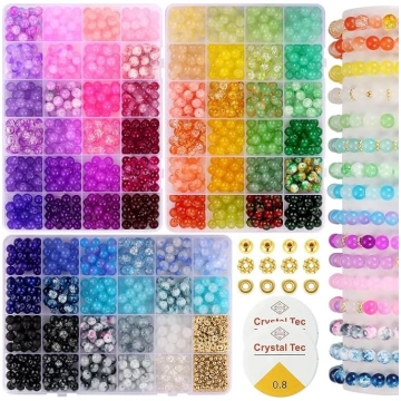 Funtopia 70 Farben Perlen für Armbänder, 8mm 1540 