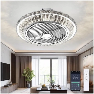 LED griestu ventilators ar apgaismojumu, klusa kri