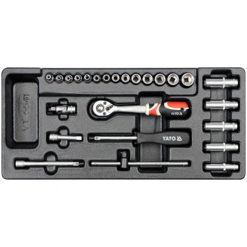 PVC TRAY WITH 25PCS SOCKET SET 1/4 (YT-5541) Yato