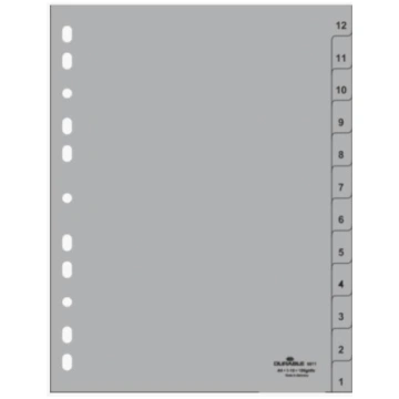 Dokumentu sadalītāji Durable INDEX 12-1, A4, PP, p