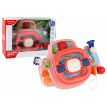 Interactive Pink Steering Wheel Driving Simulator 