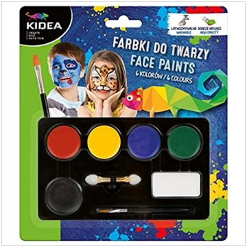 Sejas apgleznošana Derform Face Paints, daudzkrāsa