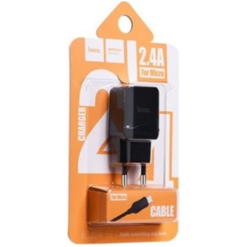Strāvas adapters HOCO C22 220V-USB (2.4A, 12W) + m