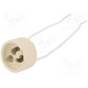 Lampholder: lamp; GU10; ceramics; Leads: cables; h