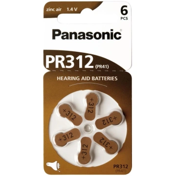 Panasonic hearing aid battery PR312L/6DC 541085305