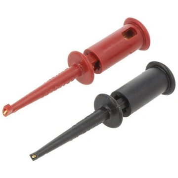 Clip-on probe; hook type; 3A; 150VDC; red and blac