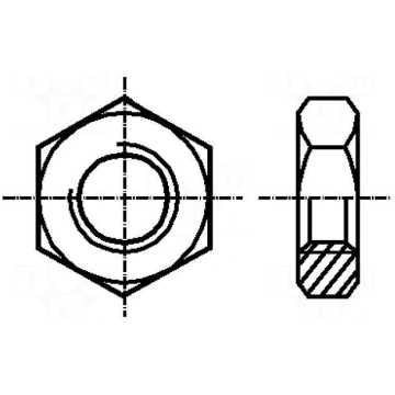 Nut | hexagonal | M6 | brass | Plating: without co