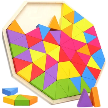 Bakalu koka loģikas spēle Trīsstūri, 72 gab. - woo