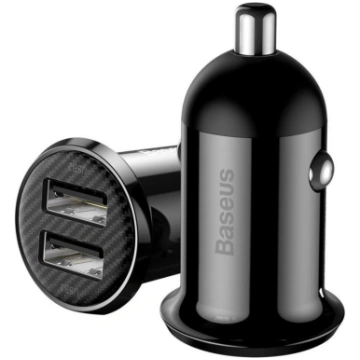 Car Charger 12-24V 2xUSB 4.8A, Black BASEUS CCALLP
