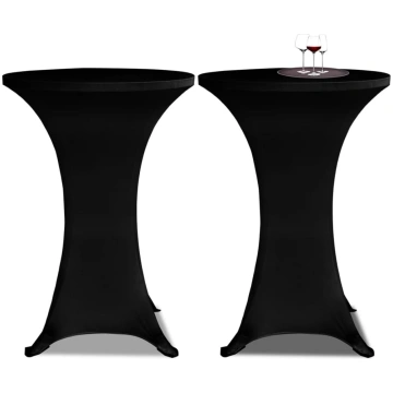 Melns elastīgs galdauts stāvgaldiem 60 cm, 2 gab