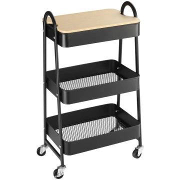 HOMCOM Serving Trolley with 3 Levels Kitchen Troll