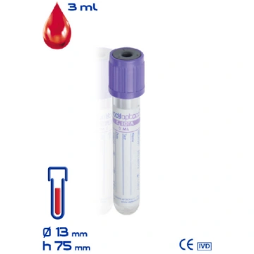 Provetta sottovuoto VacuAptaca® Ø13x75 mm, in PET,