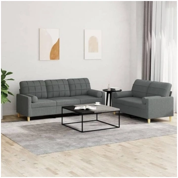 LAPOOH 3201323 2-Piece Sofa Set with Cushions Dark
