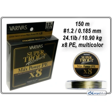 Pītā aukla VARIVAS Super TROUT Advance x8 PE2 - 1.
